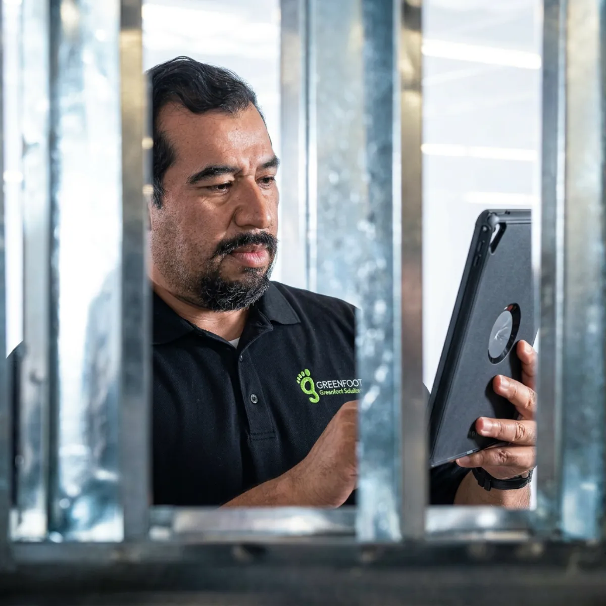 Service-YETI technician servicing commercial HVAC equipment