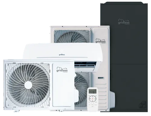 Multi-unit Gridless heat pump and air conditioning products lineup