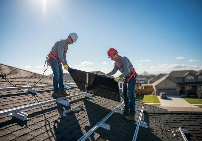 Greenfoot solar energy professionals team in front of service van